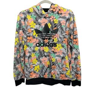 Adidas floral tropical print hoodie youth size XL
